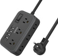 PowerNest Surge Basic Power Strip 6 Outlets 4 USB Flat Plug