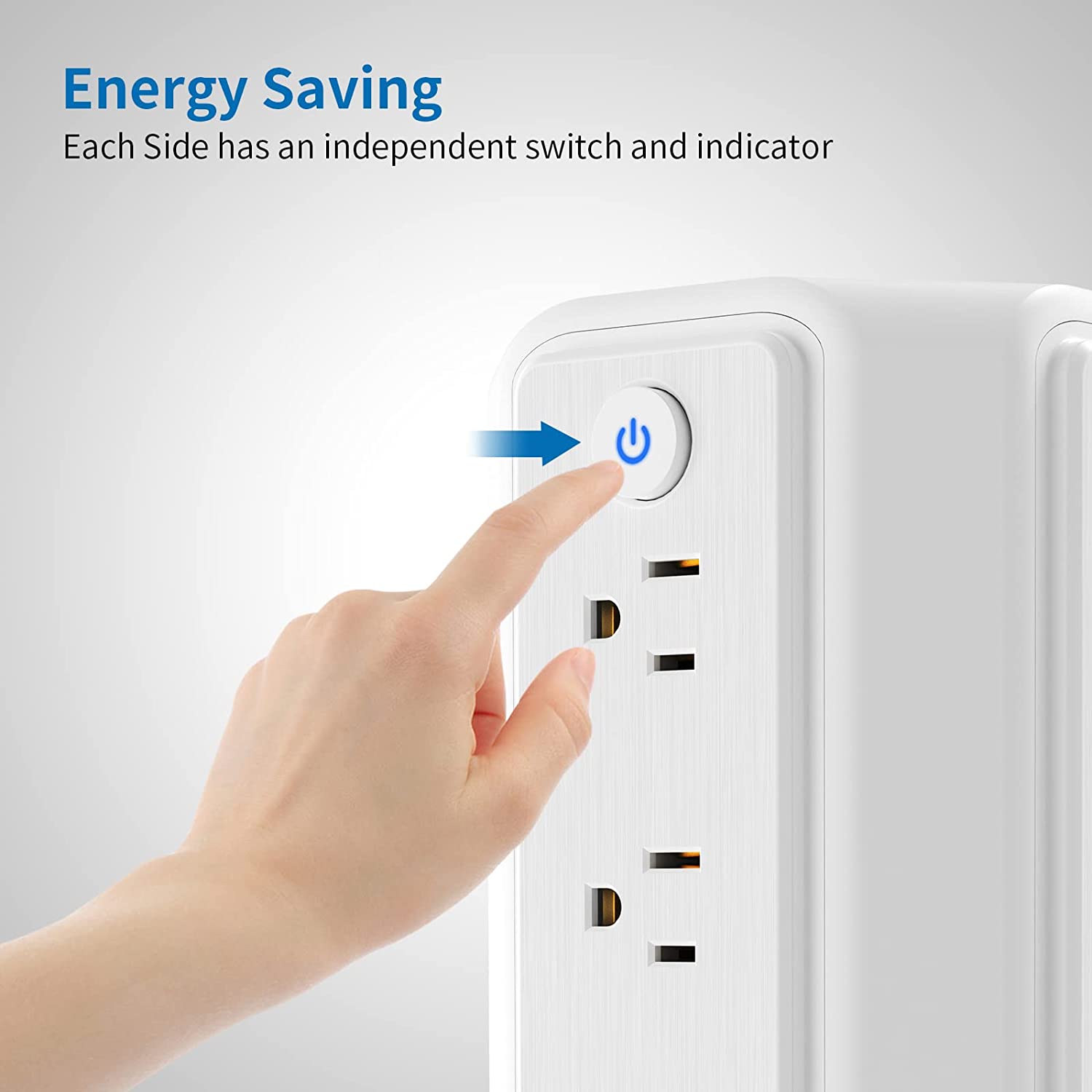 PowerNest Surge Protector Power Strip Tower 16 Outlets 4 USB 1080J