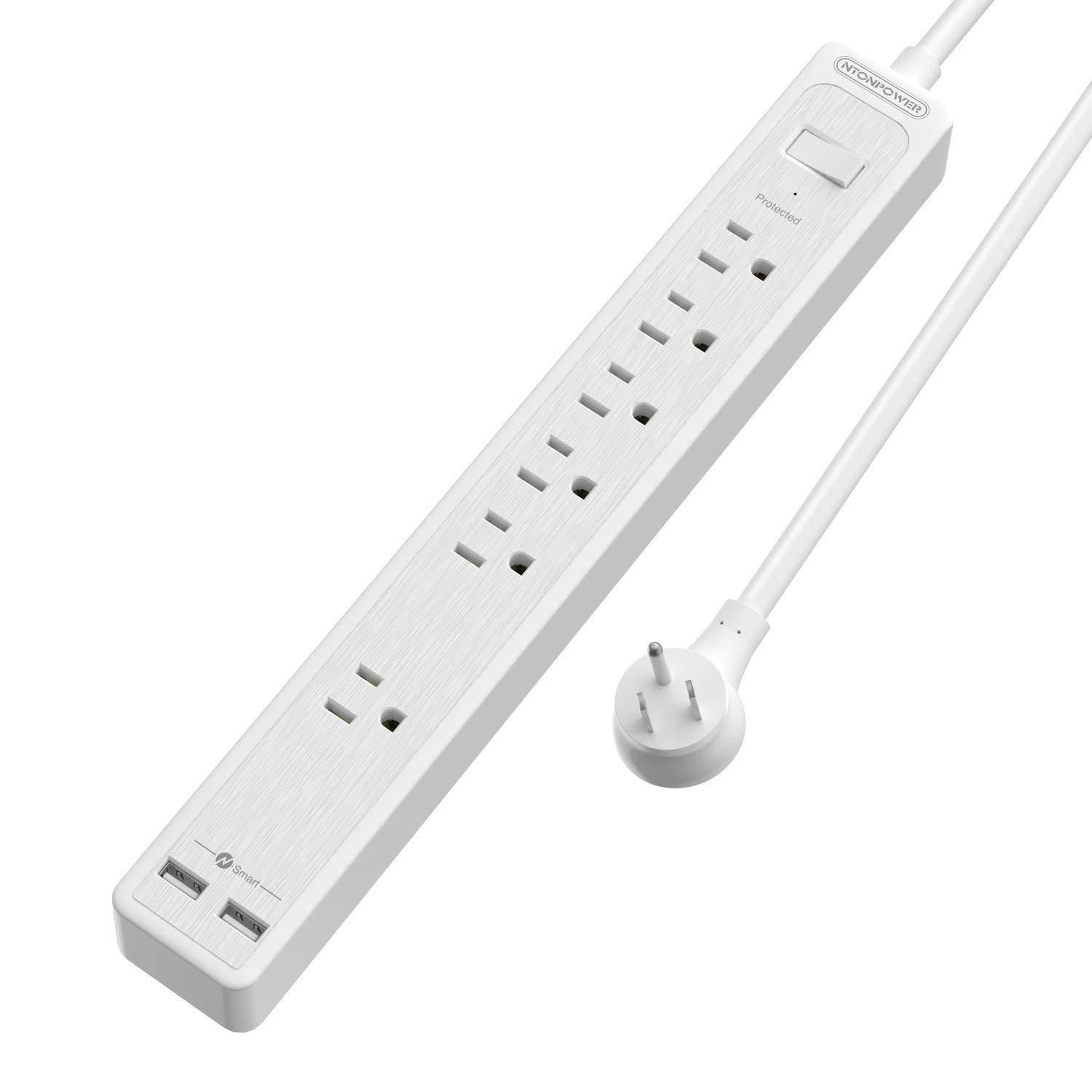 PowerNest Surge Protector 6 Outlets  2 USB 500J