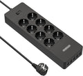 PowerNest EU Surge Protection Power Strip 8 Outlets 5 USB-A
