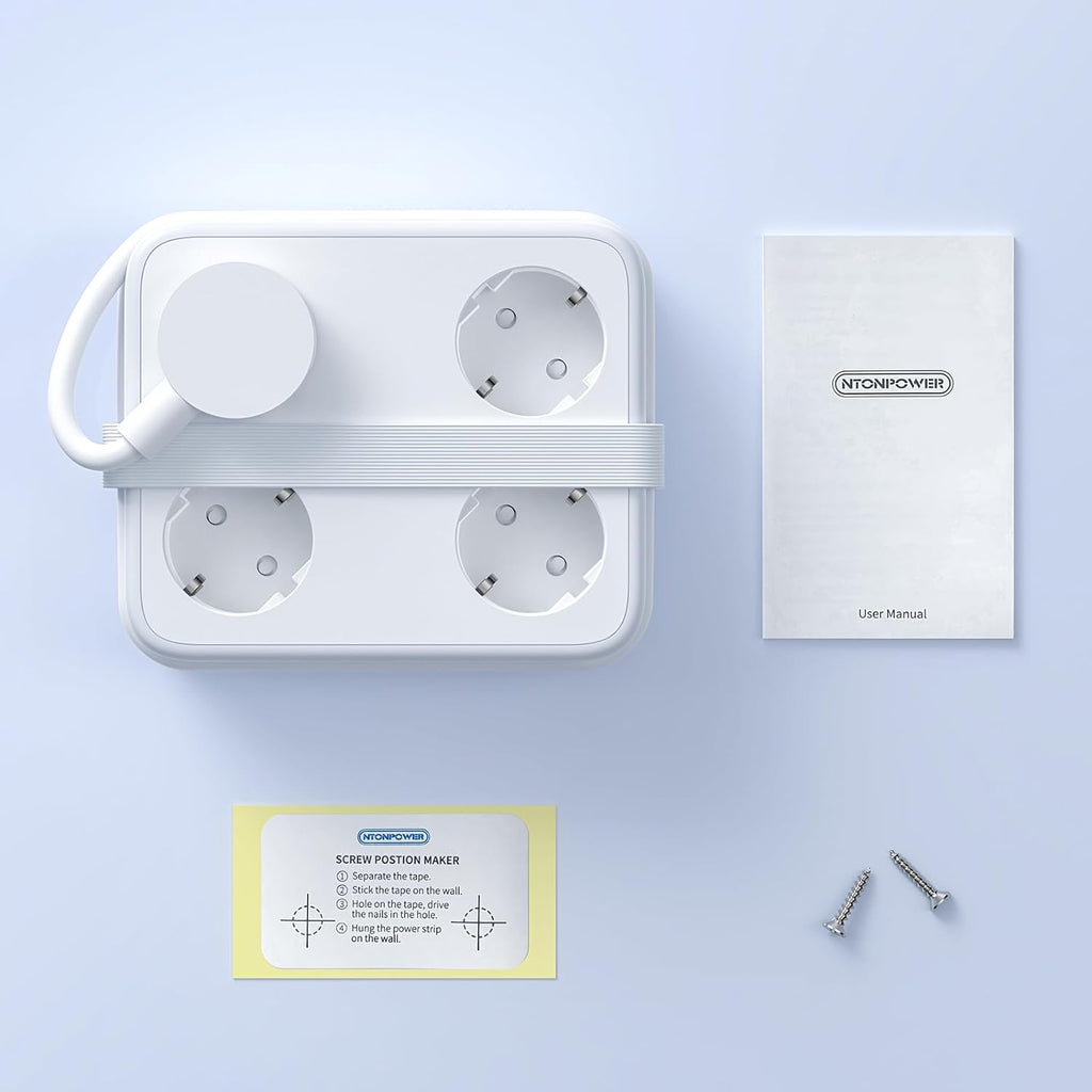 PowerNest New EU Power Strip 4 Outlets 1 USB-A 1 USB-C 45W GaN