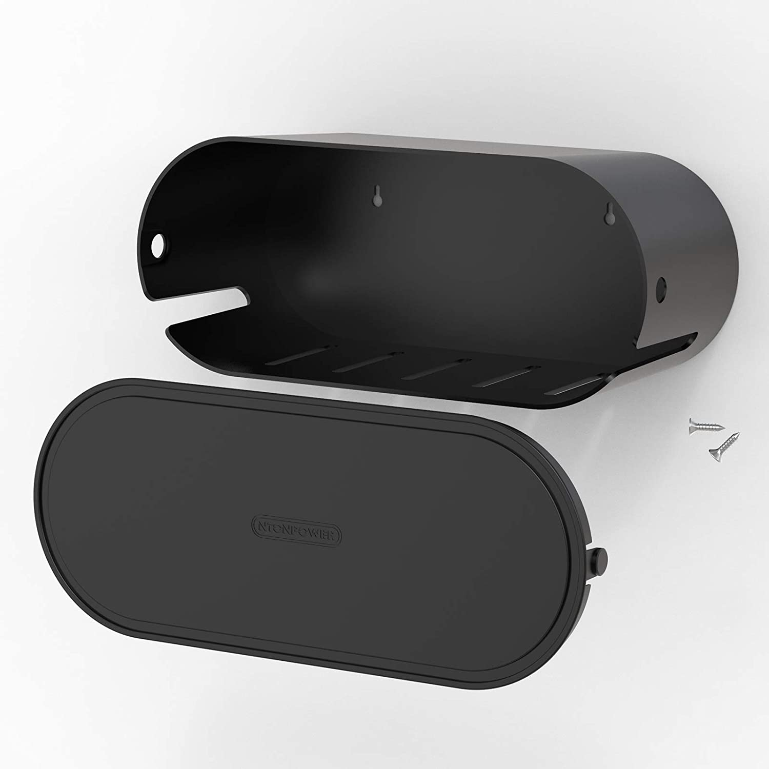 PowerNest Cable Organizer Box Wall Mountable with Lock Lid