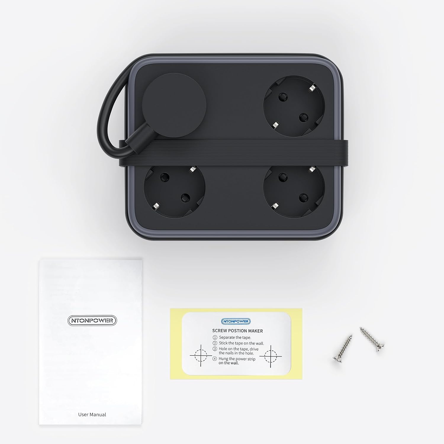 PowerNest New EU Power Strip 4 Outlets 3 USB Ports