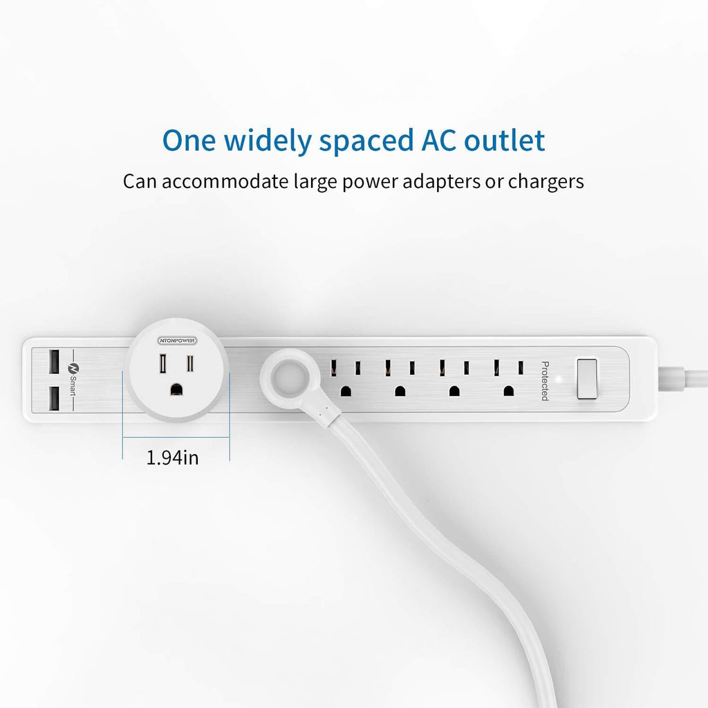 PowerNest Surge Protector 6 Outlets  2 USB 500J