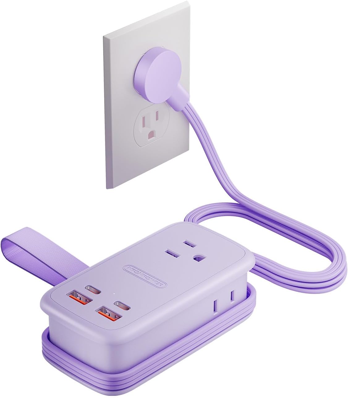 PowerNest GAN Ultra 65W USB  Power Strip, 3 Outlets 2 USB-A 2 USB-C