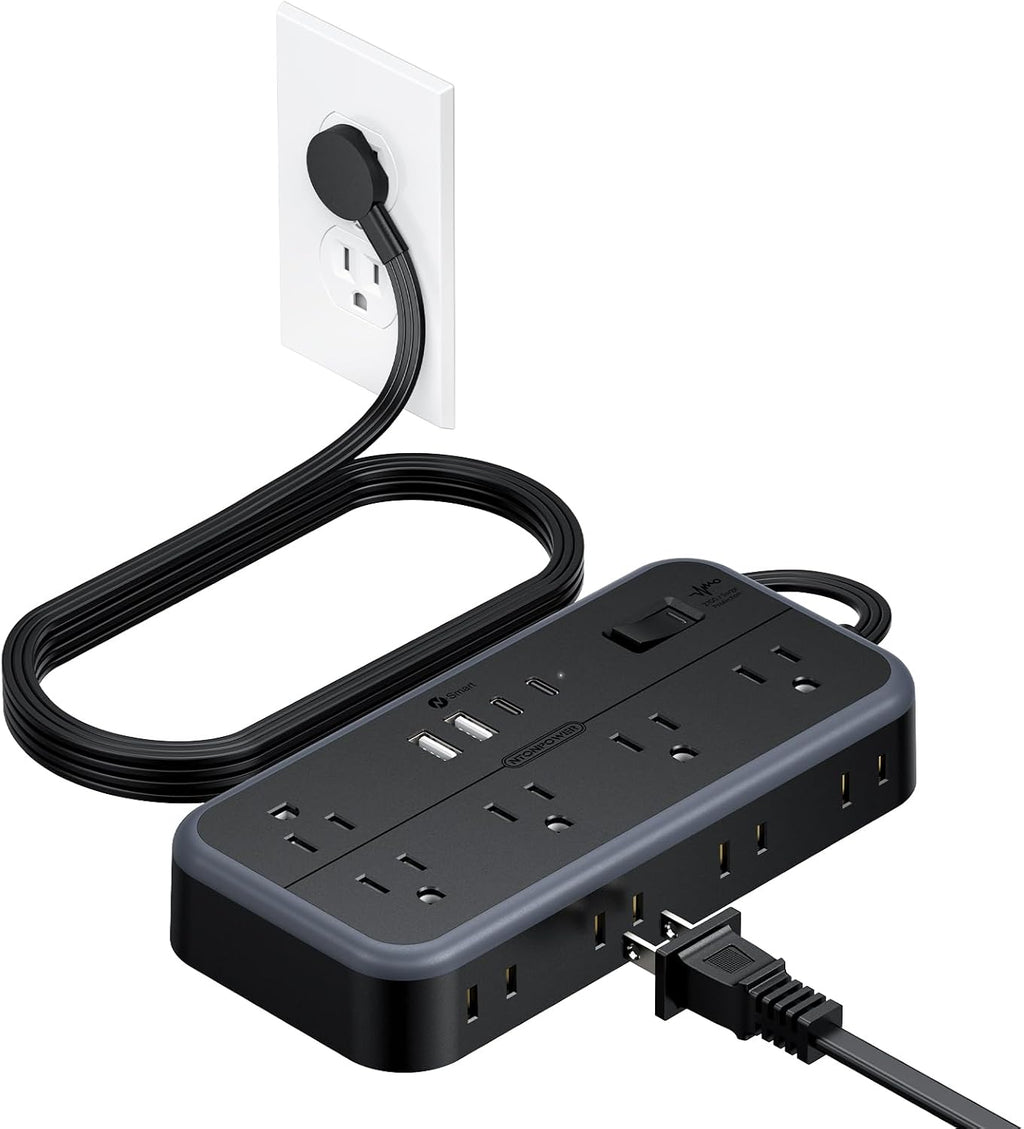 PowerNest 2700J Surge Protector 10 Outlets 4 USB Ports (2 USB C) Power Strip