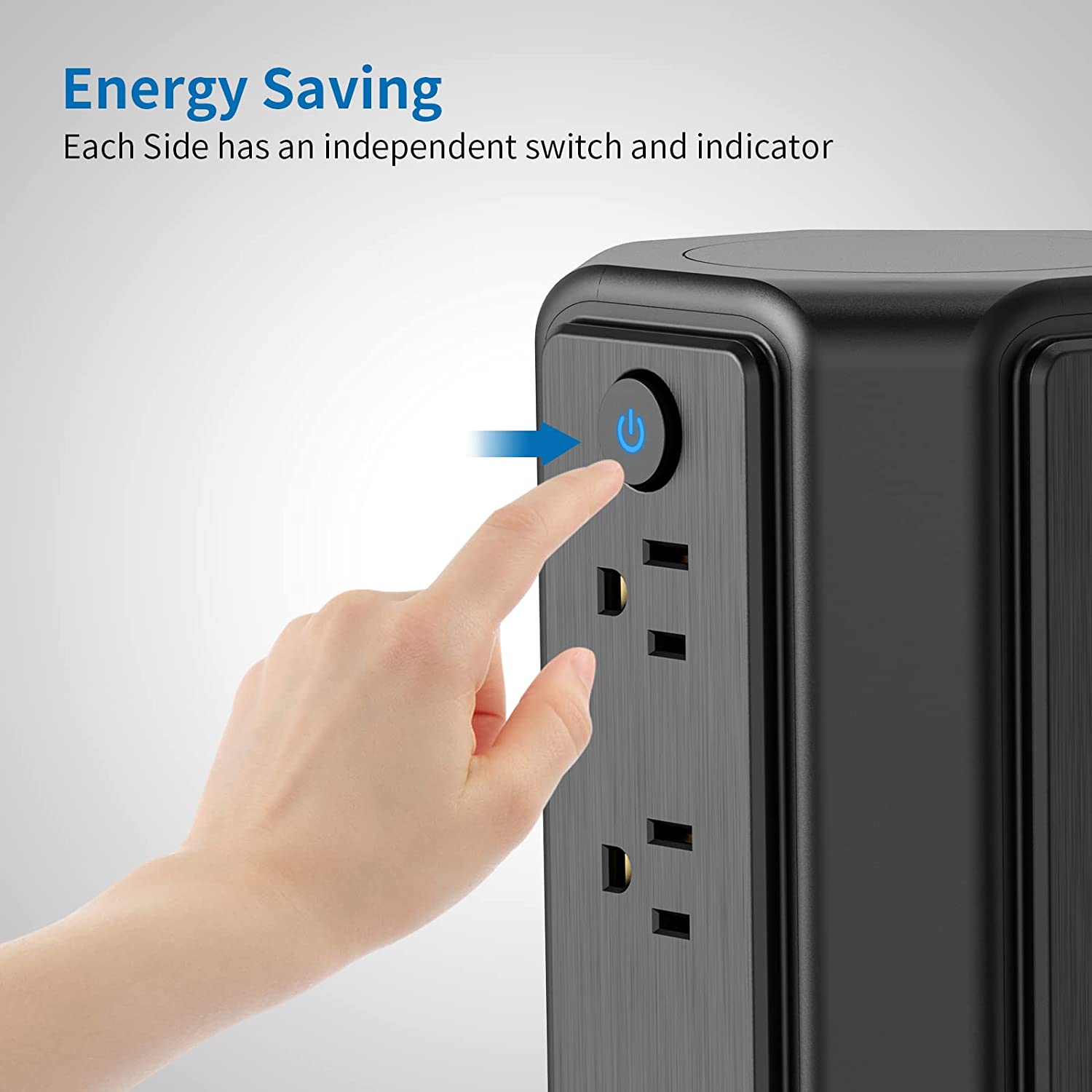 PowerNest Surge Protector Power Strip Tower 16 Outlets 4 USB 1080J