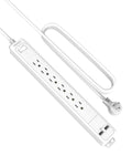 PowerNest 1080J Surge Basic Power Strip 6 Outlets 2 USB