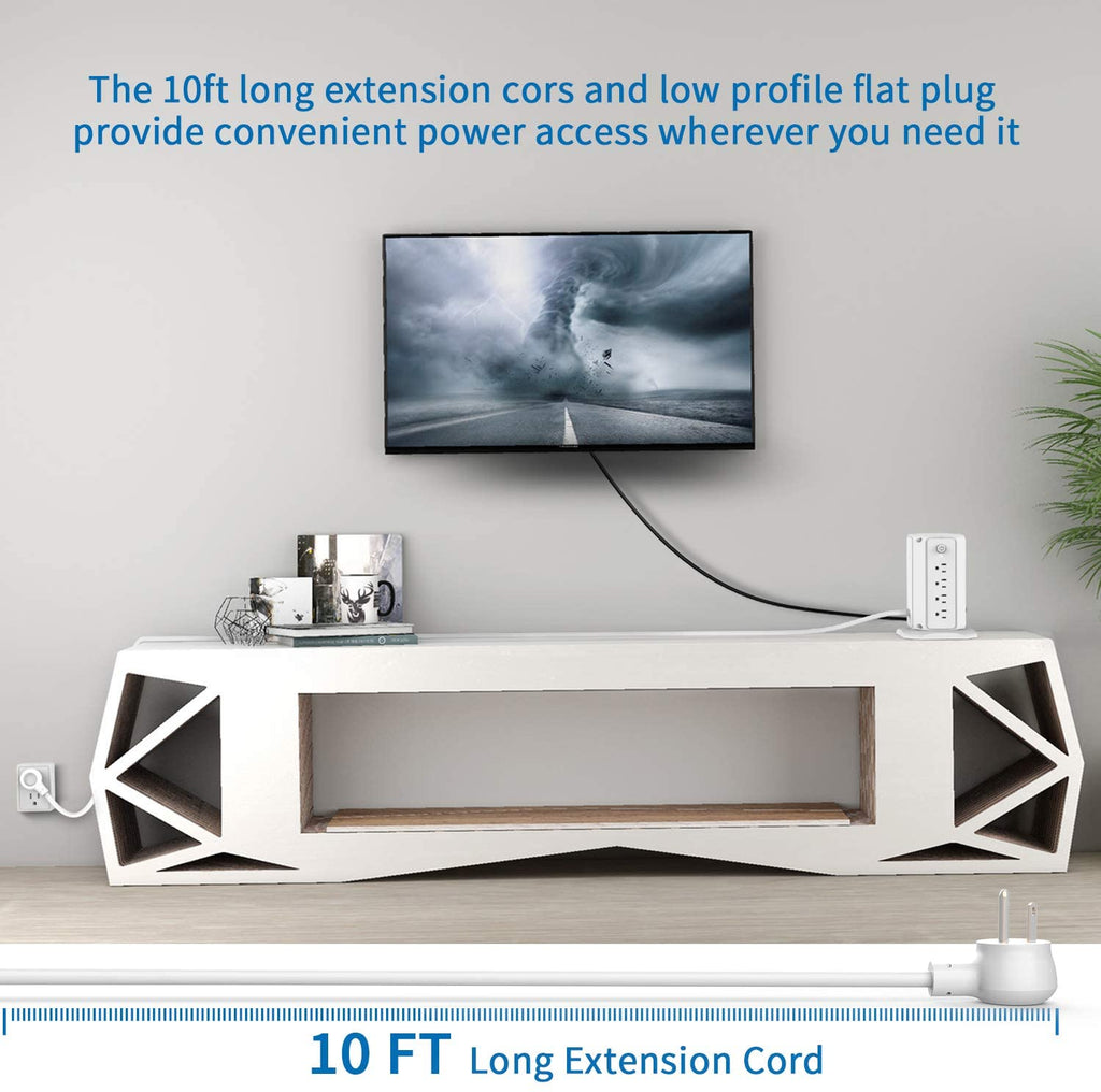 PowerNest 1080J Surge Protector Power Strip Tower 8 Outlets 5 USB