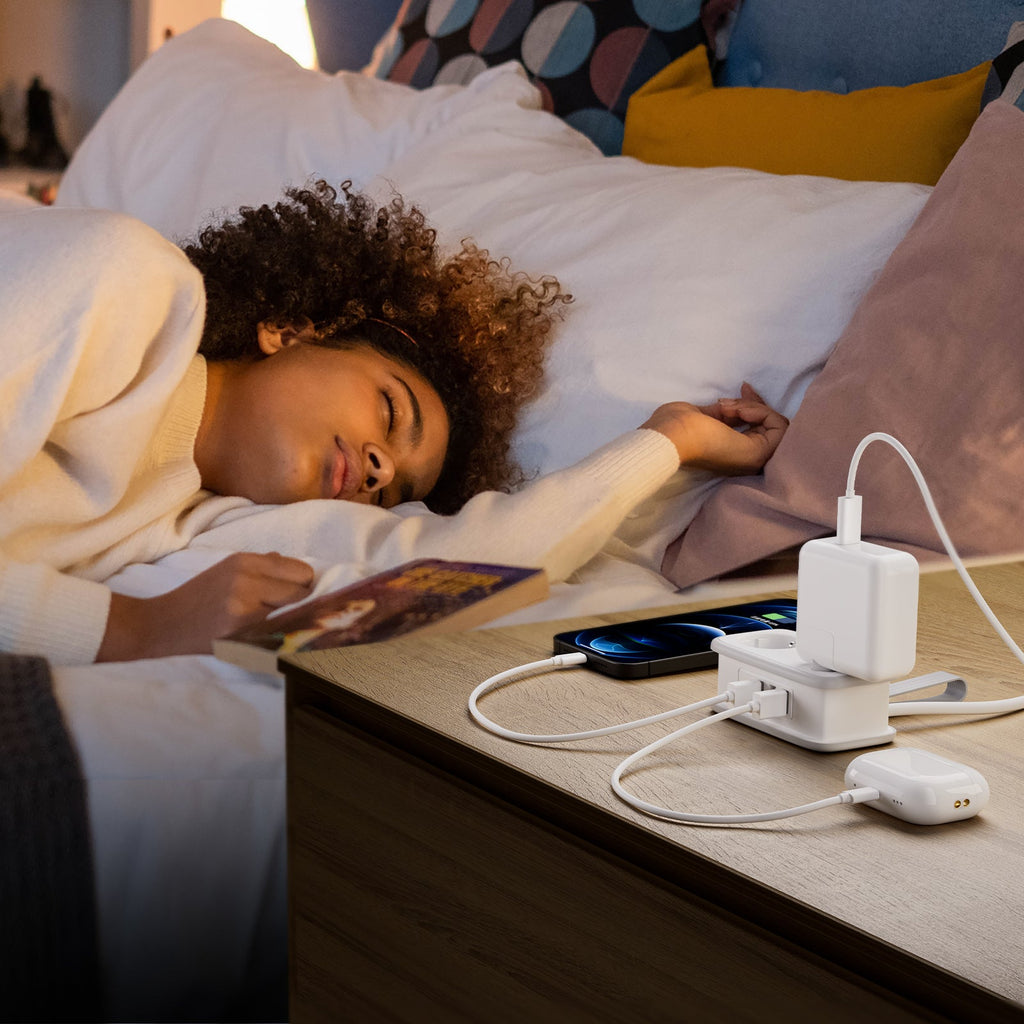PowerNest New EU Pocket Power Strip 2 Outlets 3 USB-A Cruise Travel
