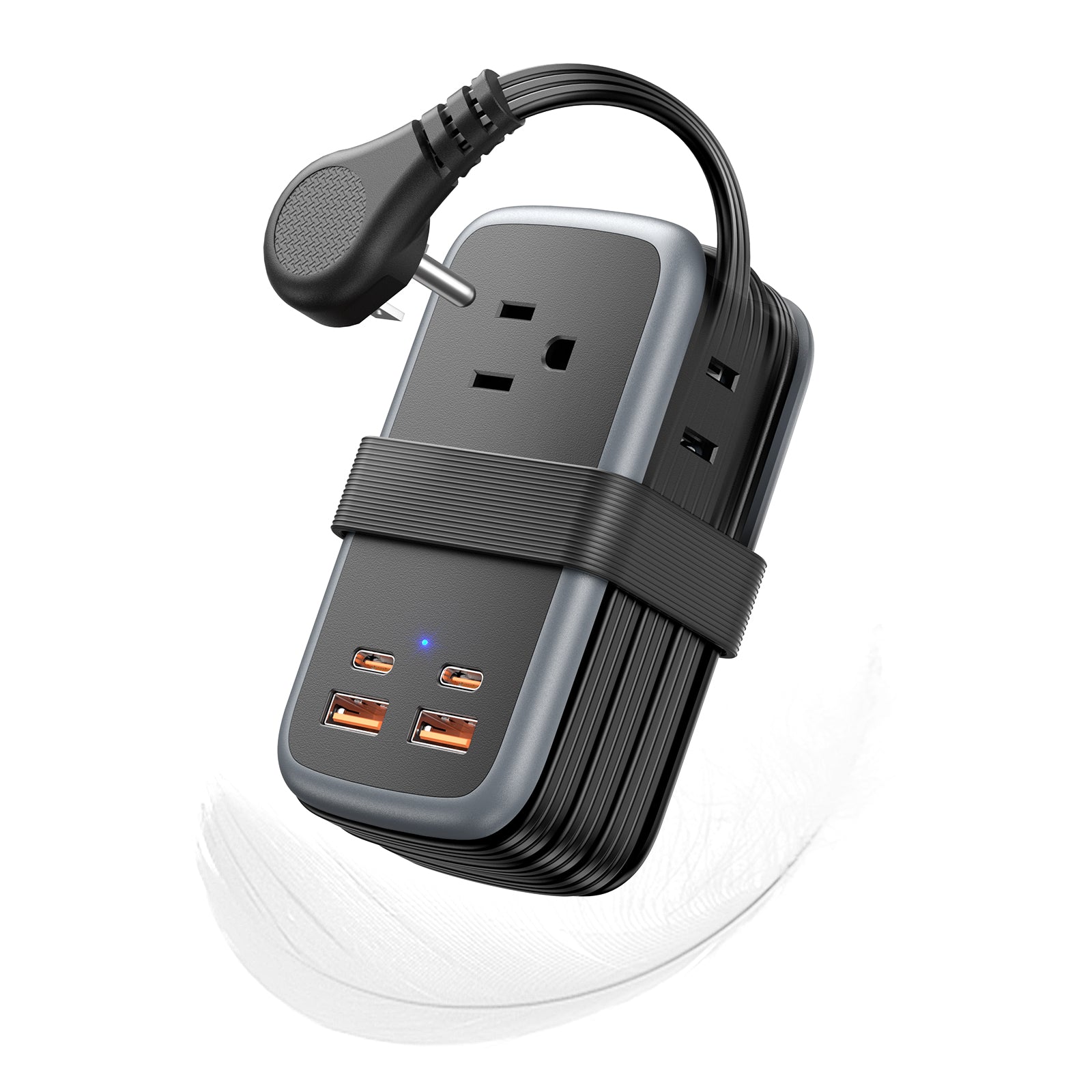 PowerNest GAN Ultra 65W USB  Power Strip, 3 Outlets 2 USB-A 2 USB-C