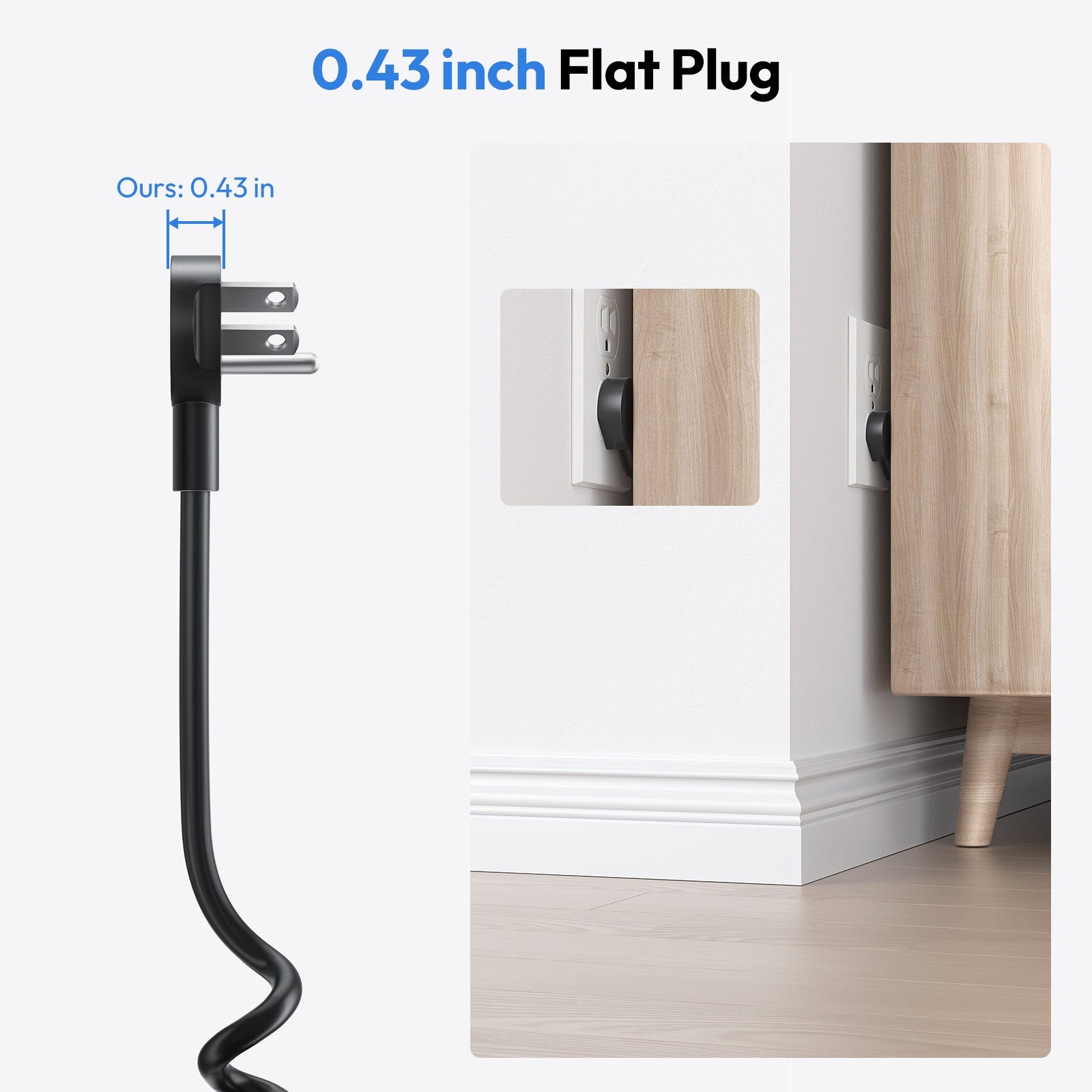 PowerNest Standing Desk Power Strip 9 Outlets 2 USB-A 1 USB-C