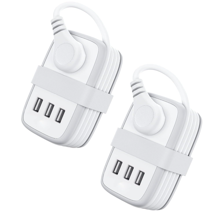 PowerNest New Pocket Power Strip 2 Outlets 3 USB Ports(1 Type C)