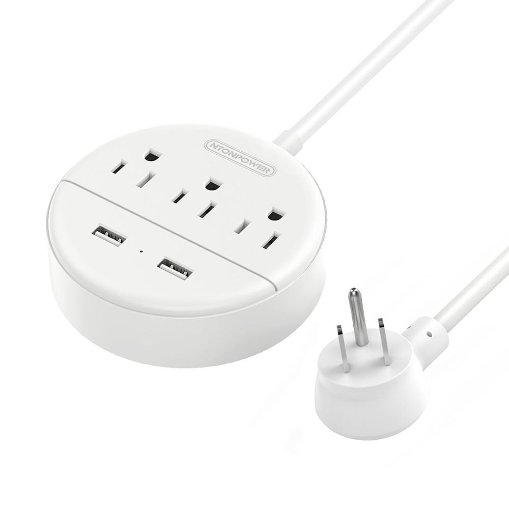 PowerNest Dot Power Strip 3 Outlets 2 USB Small & Travel