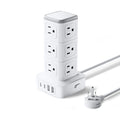 PowerNest New Surge Protector Power Strip Tower 12 Outlets 2 USB-A 2 USB-C