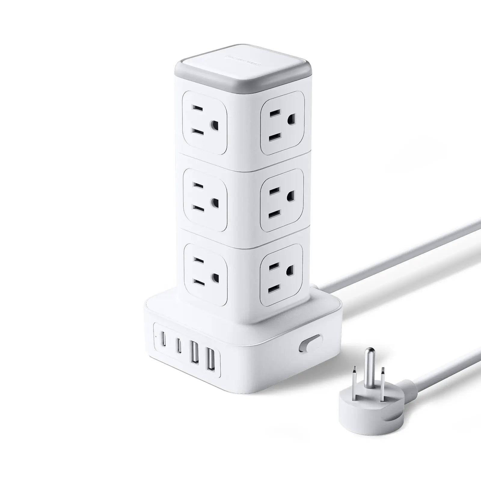 PowerNest New Surge Protector Power Strip Tower 12 Outlets 2 USB-A 2 USB-C
