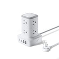 PowerNest New Surge Protector Power Strip Tower 8 Outlets 2 USB-A 2 USB-C